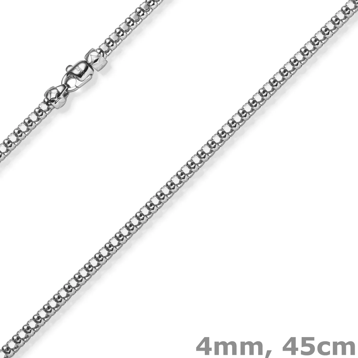 4mm Phantasiekette Halskette Collier aus 585 Gold Weißgold glänzend 45cm