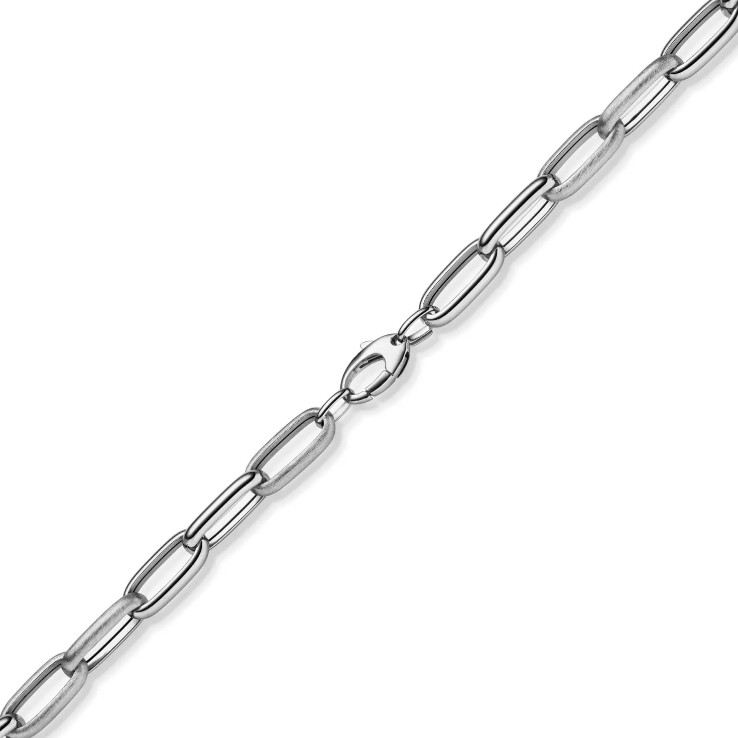 9mm Phantasie Kette Halskette Collier aus 585 Gold Weißgold matt/glänzend 50cm