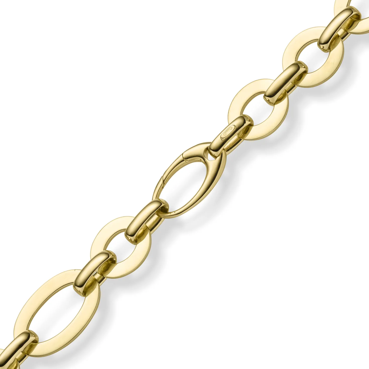 18,5mm Phantasie-Kette Halskette ovale Kettenglieder 585 Gold Gelbgold 50cm