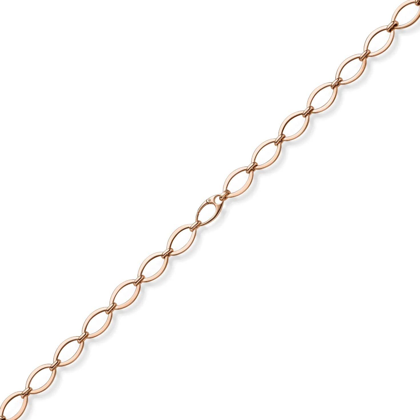 12,5mm Phantasie-Kette Halskette ovale Kettenglieder 585 Gold Rotgold 45cm