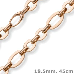 18,5mm Phantasie-Kette Halskette ovale Kettenglieder 585 Gold Rotgold 45cm
