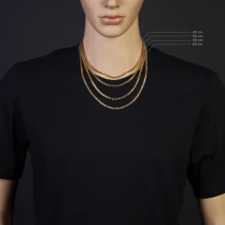 4mm Phantasiekette Kette Collier Halskette, 585 Gold Gelbgold, glänzend, 55cm