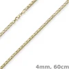 4mm Phantasiekette Kette Collier Halskette, 585 Gold Gelbgold, glänzend, 60cm