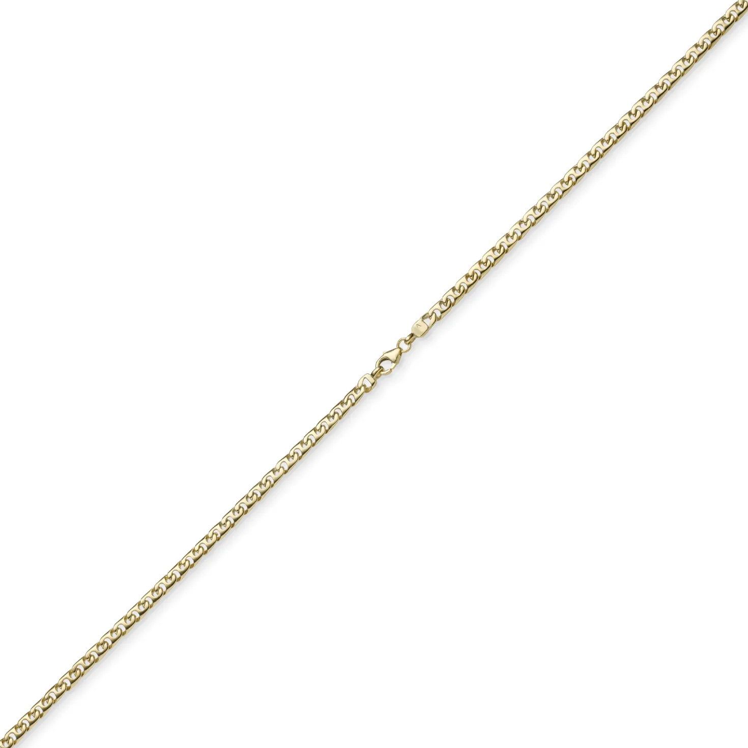 4mm Phantasiekette Kette Collier Halskette, 585 Gold Gelbgold, glänzend, 60cm