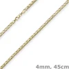 4mm Phantasiekette Kette Collier Halskette, 585 Gold Gelbgold, glänzend, 45cm
