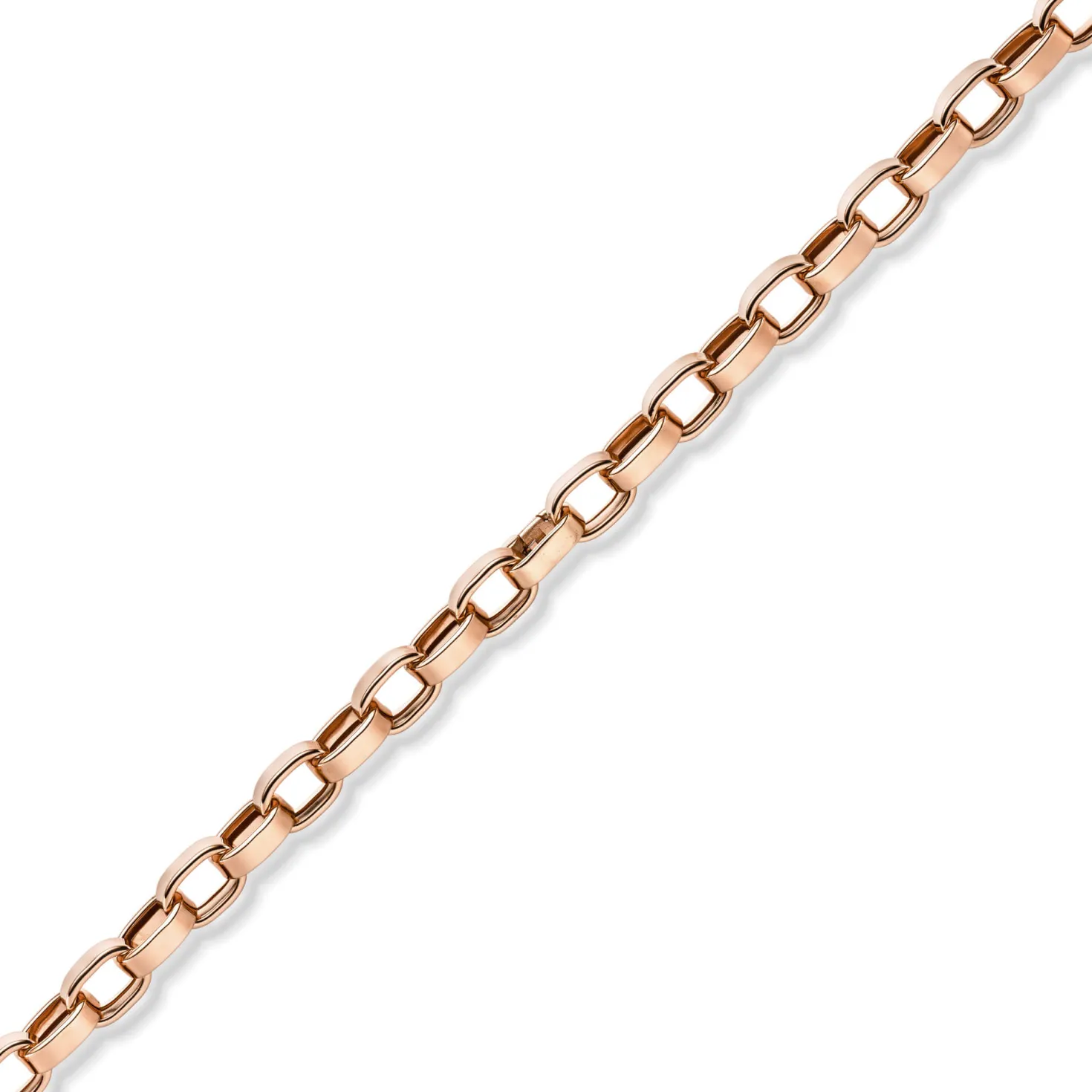 13mm Phantasie-Kette ovale Ketteglieder abgeflacht 585 Gold Rotgold 60cm