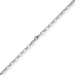 5,5mm Plattenkette Kette Collier aus 585 Gold Weißgold massiv 55cm Herren