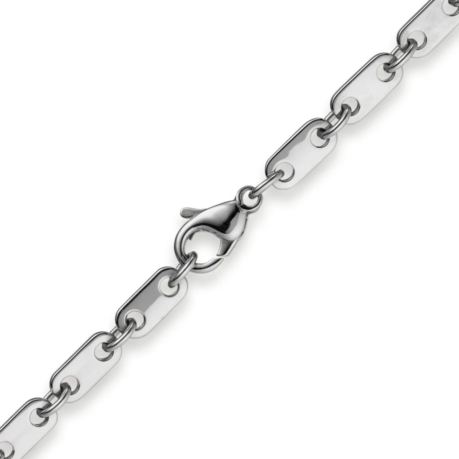5,5mm Plattenkette Kette Collier aus 585 Gold Weißgold massiv 50cm Unisex