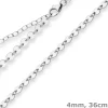 4mm Plattenkette Silberkette Collier Halskette aus 925 Silber 36cm