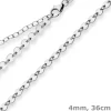 4mm Plattenkette Silberkette Collier Halskette aus 925 Silber rhodiniert 36cm