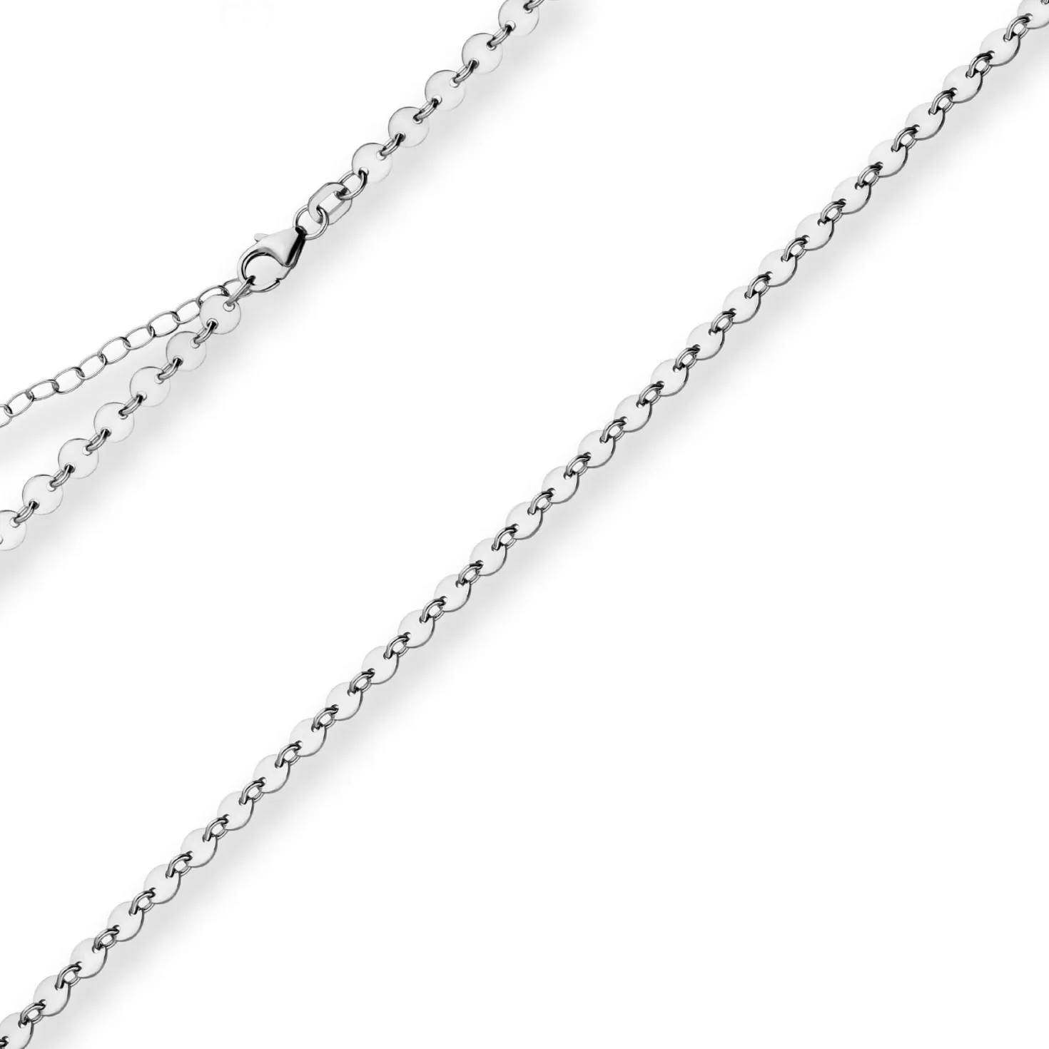 4mm Plattenkette Silberkette Collier Halskette aus 925 Silber rhodiniert 36cm