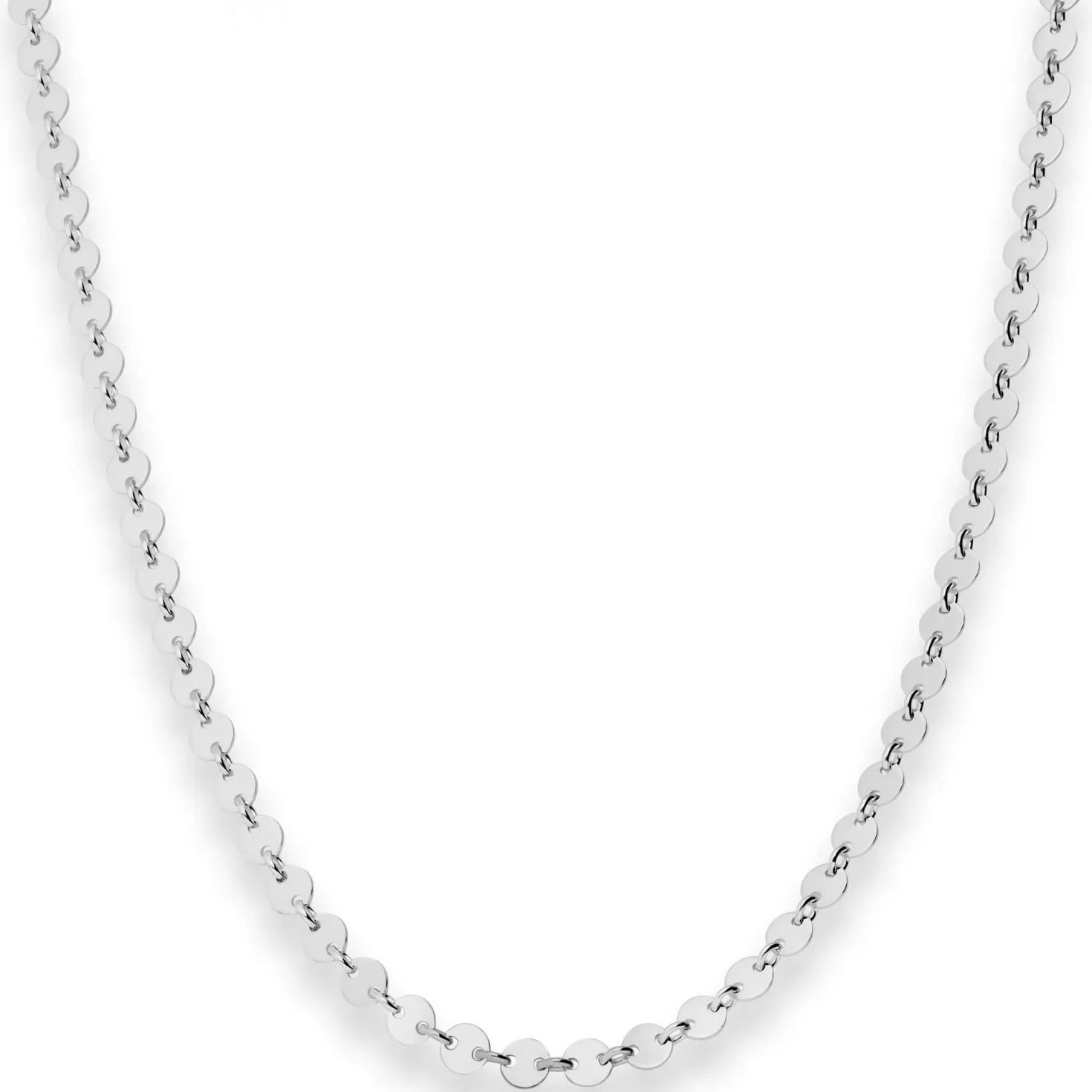 4mm Plattenkette Silberkette Collier Halskette aus 925 Silber rhodiniert 36cm