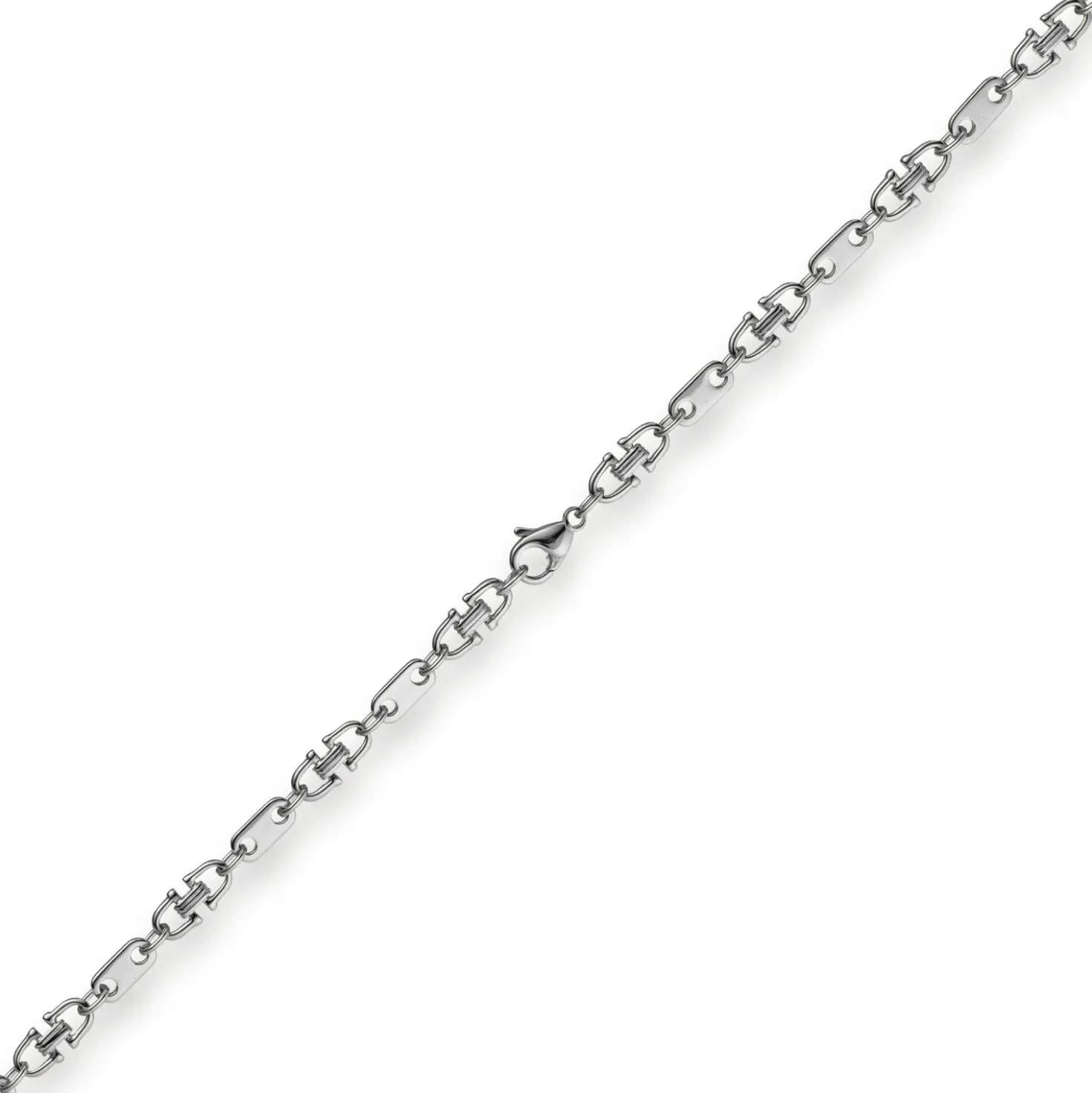 5,5mm Platte-Steigbügel Kette Collier Halskette aus 585 Gold Weißgold 50cm