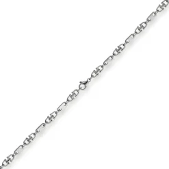 5,5mm Platte-Steigbügel Kette Collier Halskette aus 585 Gold Weißgold 55cm