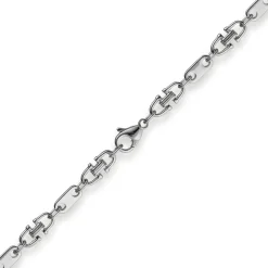 5,5mm Platte-Steigbügel Kette Collier Halskette aus 585 Gold Weißgold 55cm