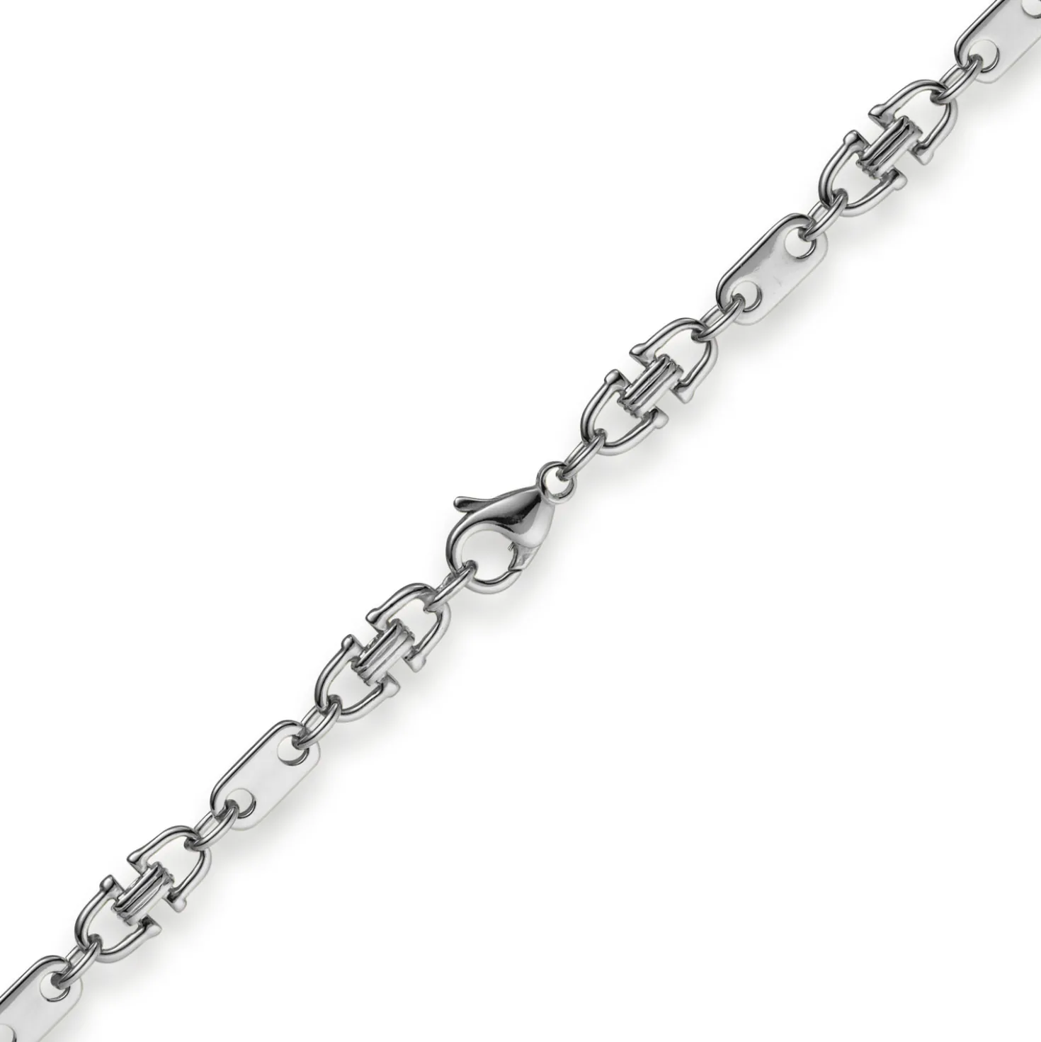5,5mm Platte-Steigbügel Kette Collier Halskette aus 585 Gold Weißgold 55cm