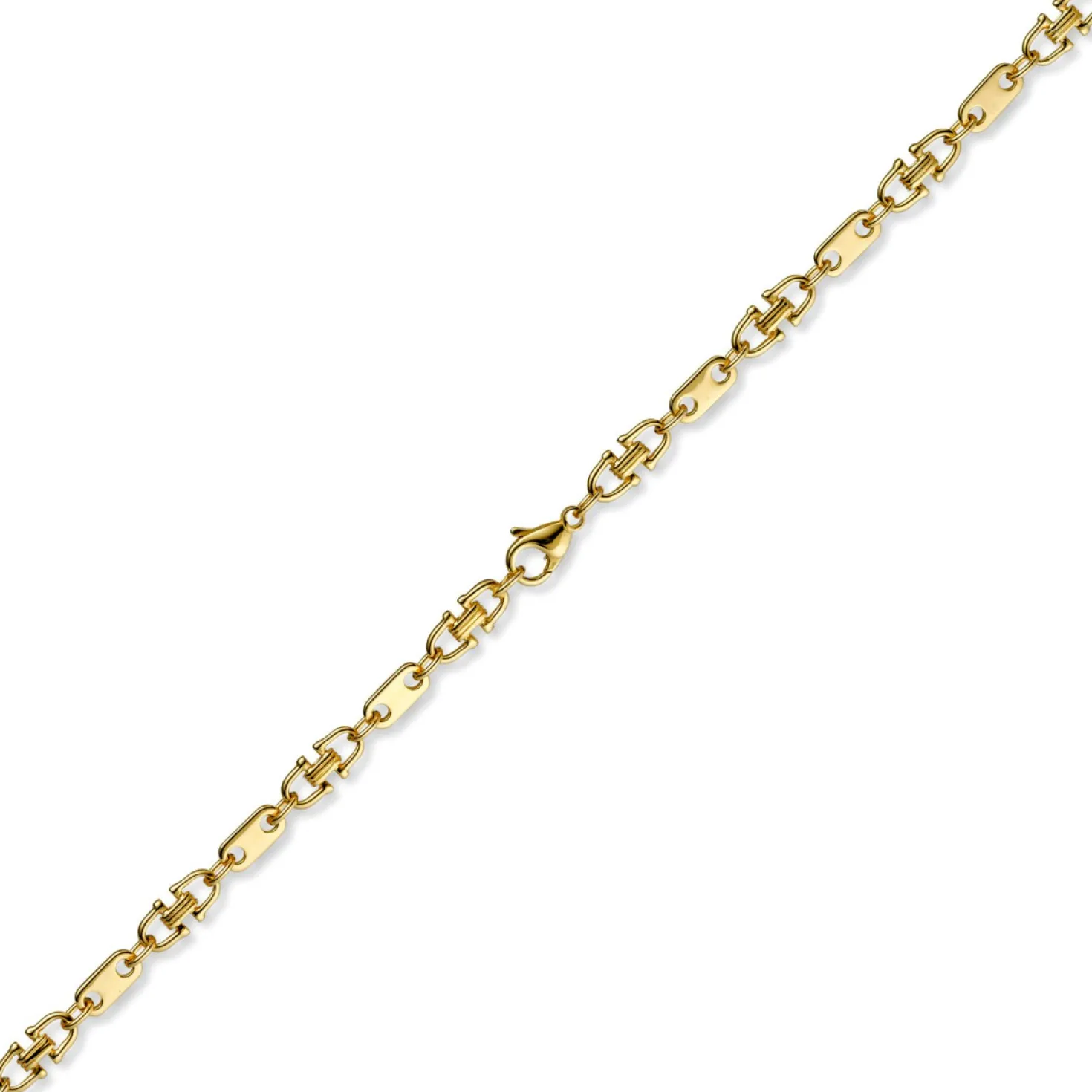 5,5mm Platte-Steigbügel Kette Collier Halskette, 585 Gold Gelbgold, 60cm