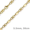 5,5mm Platte-Steigbügel Kette Collier Halskette, 585 Gold Gelbgold, 50cm