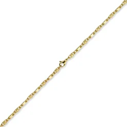 3mm Platte-Steigbügel Kette Collier Halskette, 585 Gold Gelbgold, 50cm