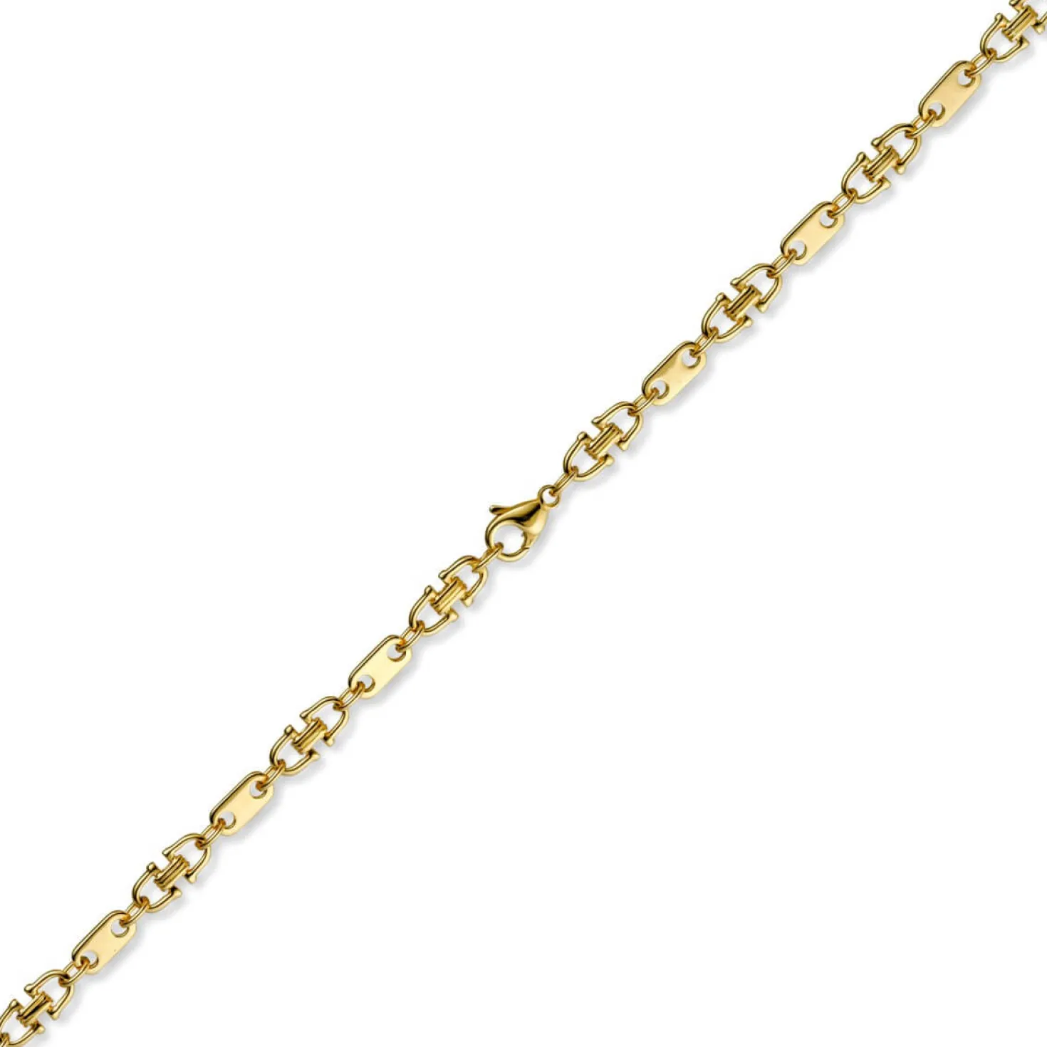 5,5mm Platte-Steigbügel Kette Collier Halskette, 750 Gold Gelbgold, 70cm