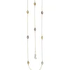 1mm Rankerkette mit Citrinen Blautopasen Amethysten, 585 Gold Gelbgold, 90cm
