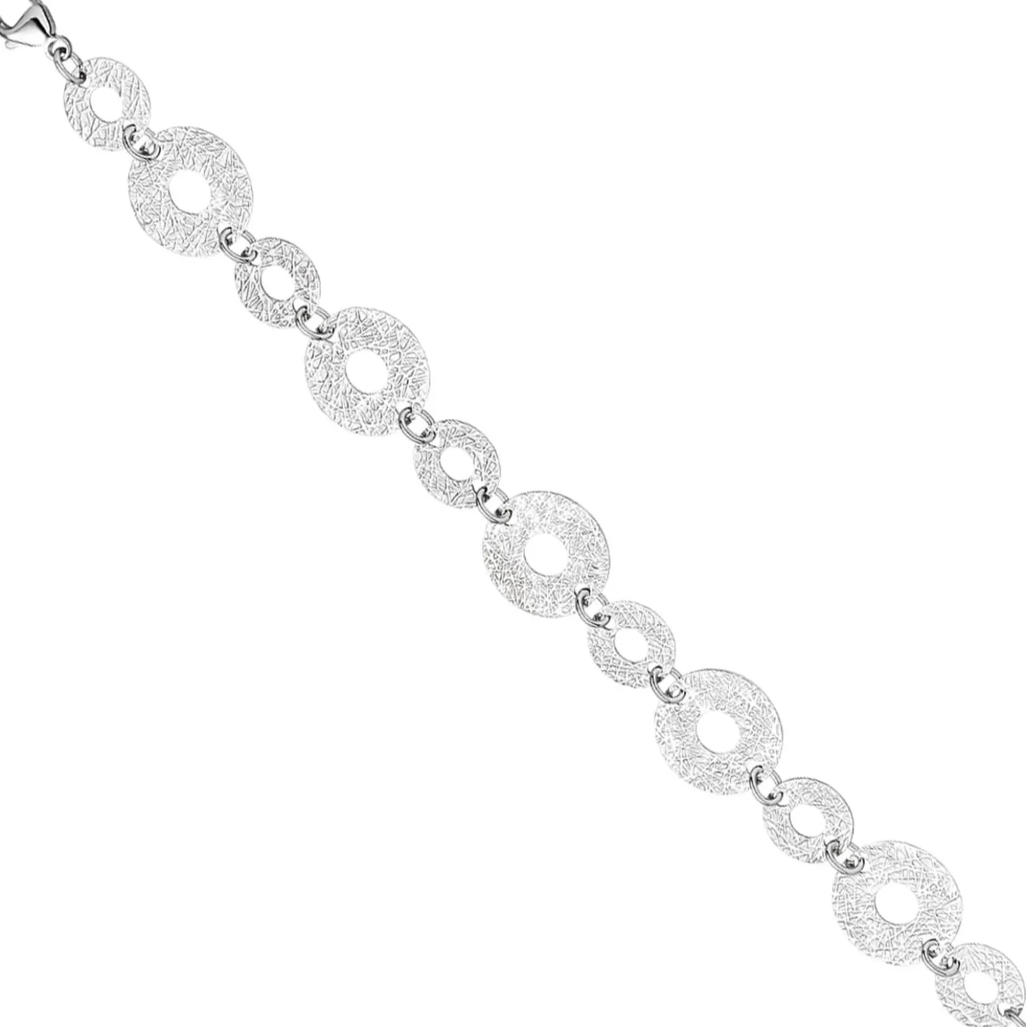 17,1mm Ringel Armband Armkette Armschmuck mit Struktur, 925 Silber, 20cm