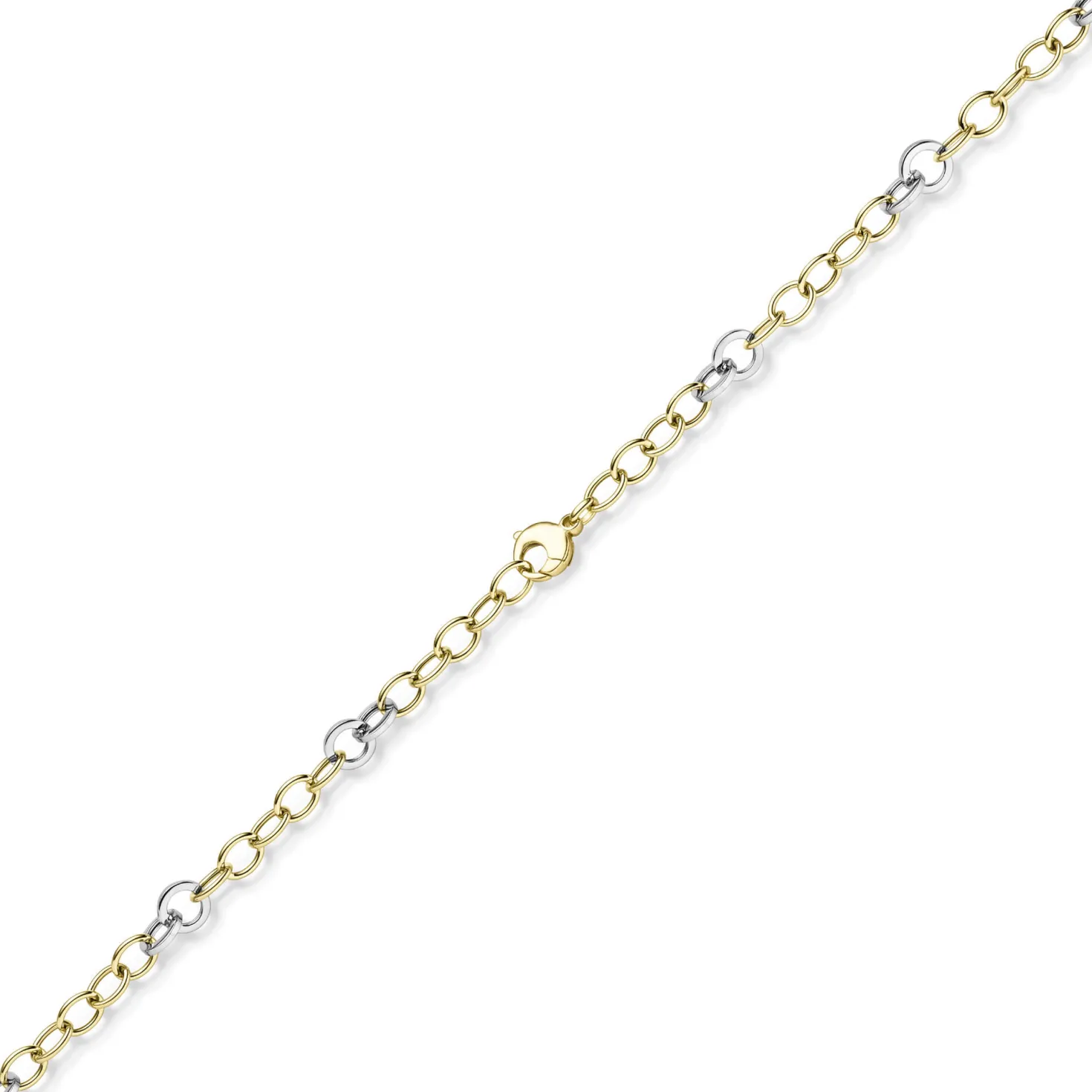 9,5mm Ringel-Armband Armkette aus 585 Gold Gelbgold Weißgold bicolor 19cm