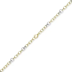 9,5mm Ringel-Armband Armkette aus 585 Gold Gelbgold Weißgold bicolor 21cm