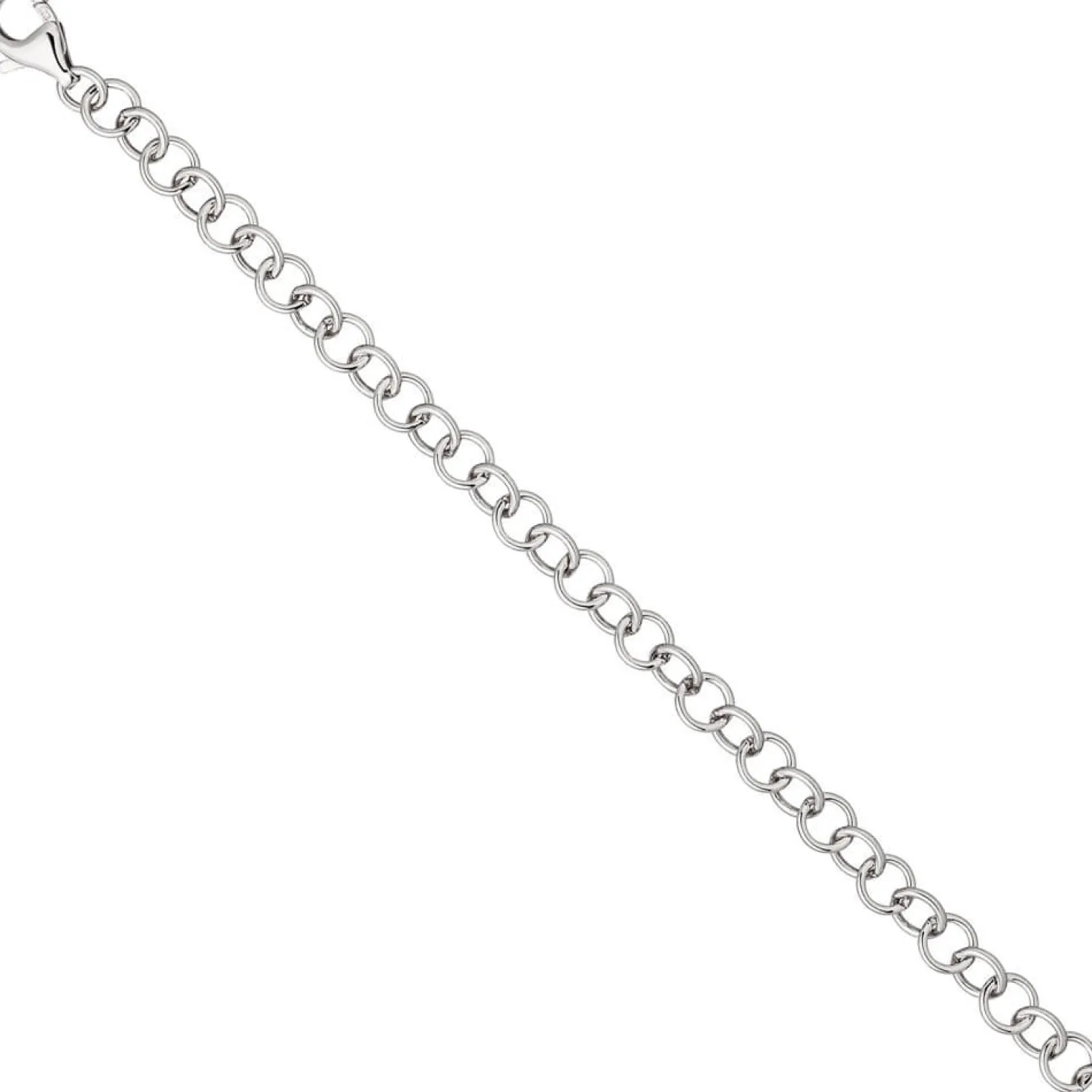 5,7mm Ringel Armband Rundankerarmband aus echtem 925 Silber rhodiniert, 19cm