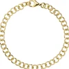 5,8mm Ringel Armband Rundankerarmband aus 925 Silber gelbgold vergoldet, 19cm