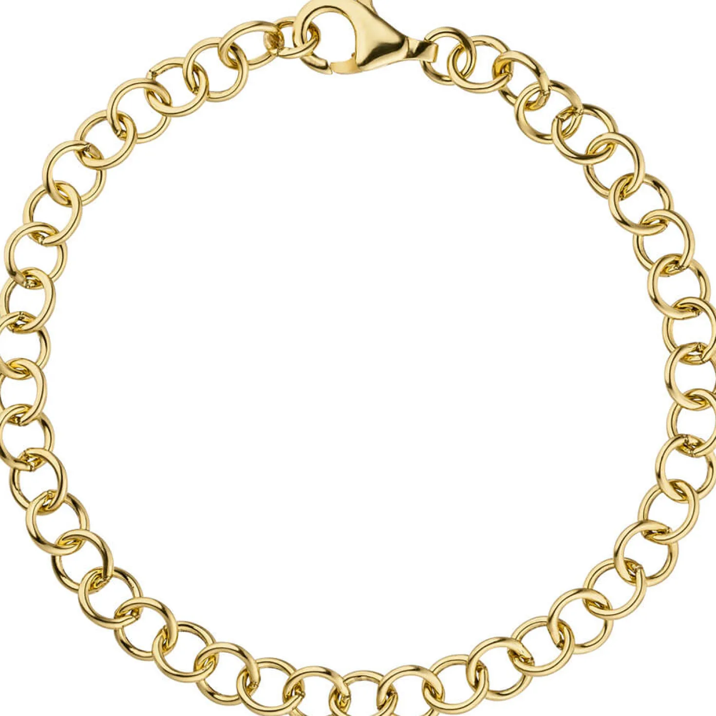 5,8mm Ringel Armband Rundankerarmband aus 925 Silber gelbgold vergoldet, 19cm
