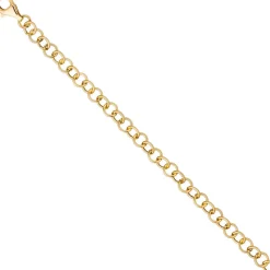 5,8mm Ringel Armband Rundankerarmband aus 925 Silber gelbgold vergoldet, 19cm
