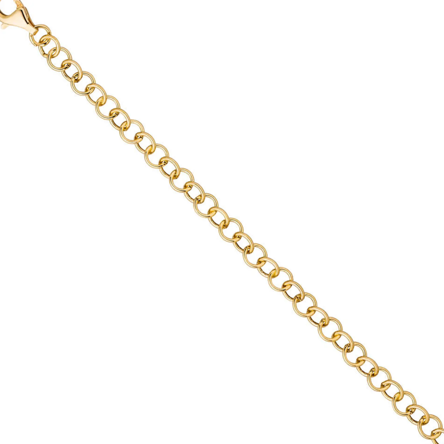 5,8mm Ringel Armband Rundankerarmband aus 925 Silber gelbgold vergoldet, 19cm