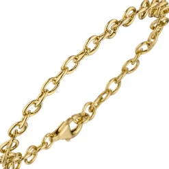 5,8mm Ringel Armband Rundankerarmband aus 925 Silber gelbgold vergoldet, 19cm