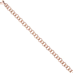 6mm Ringel Armband Rundankerarmband aus 925 Silber rotgold vergoldet, 19cm