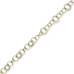 20mm Ringkette Phantasie-Armband Armkette aus 585 Gold Gelbgold Weißgold 21cm
