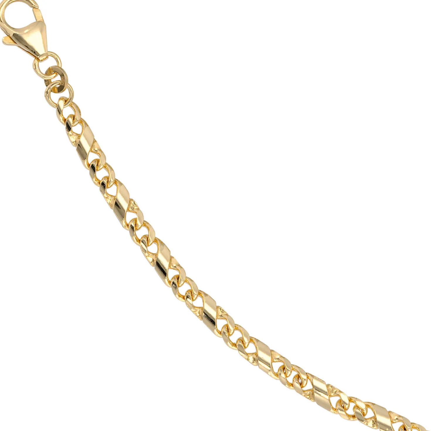 3,9mm Rockwellarmband Armband X-Panzerkette 333 Gold Gelbgold massiv 19cm