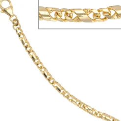 3,9mm Rockwellarmband Armband X-Panzerkette 333 Gold Gelbgold massiv 19cm