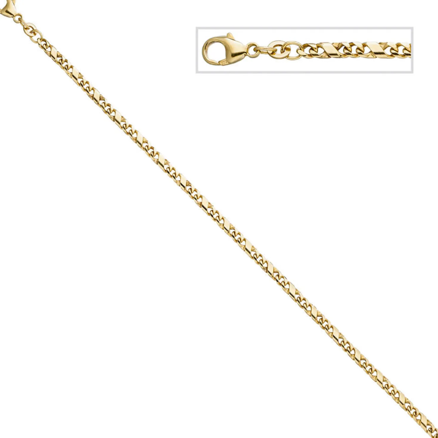 3,2mm Rockwellarmband Armkette Armband X-Panzerkette 333 Gold Gelbgold 18,5cm