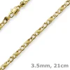 3,5mm Rockwell Armband Armkette, 585 Gold Gelbgold, 21cm, mattiert