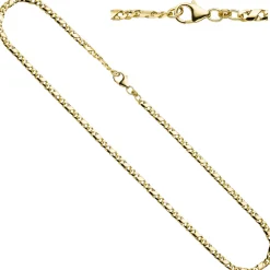 3,8mm Rockwell Kette Halskette Collier Goldkette 333 Gold Gelbgold massiv 45cm