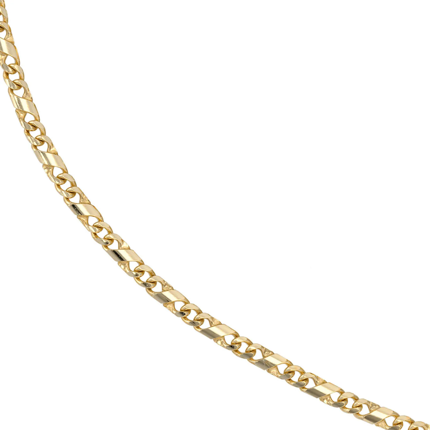 3,8mm Rockwell Kette Halskette Collier Goldkette 333 Gold Gelbgold massiv 45cm