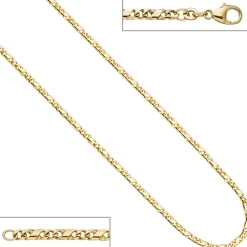 3,2mm Rockwell Kette Halskette Collier Goldkette 333 Gold Gelbgold 45cm Damen