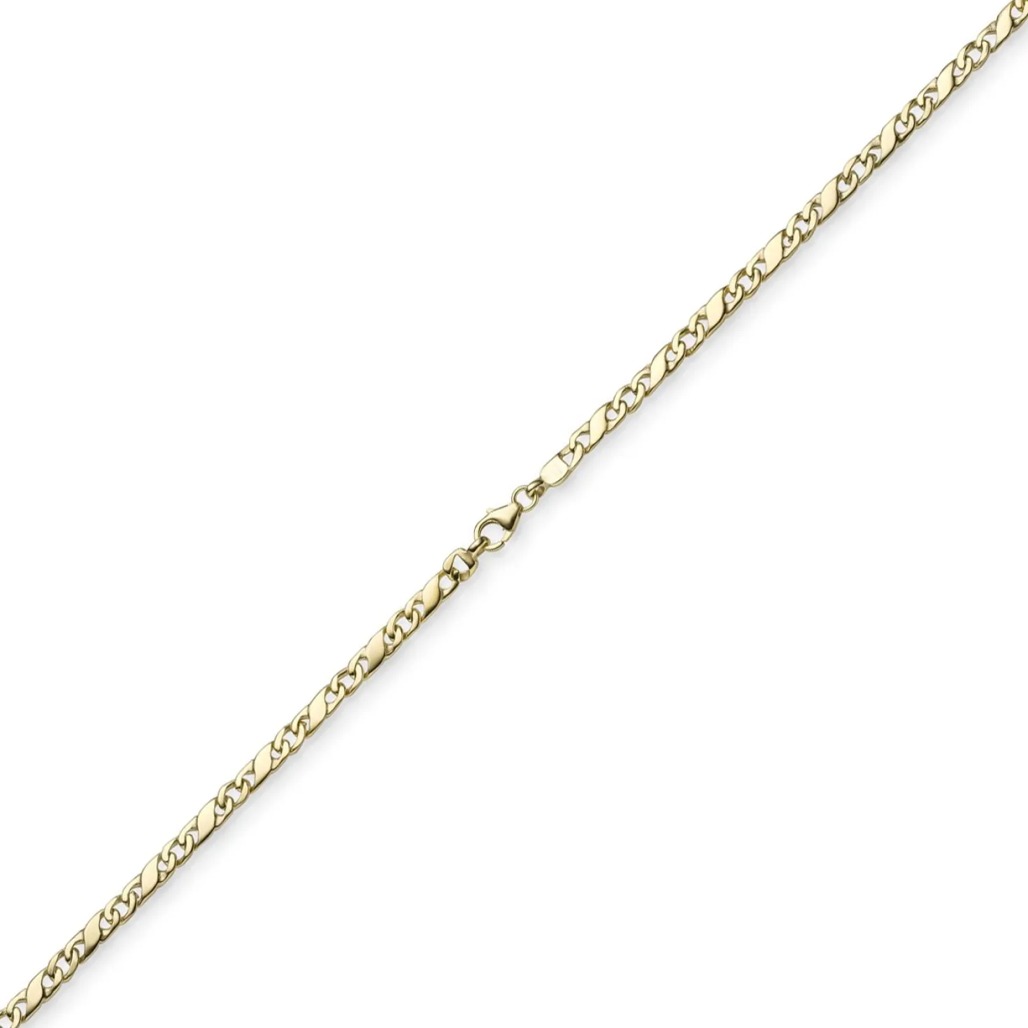 3,5mm Rockwellkette Kette Collier Halskette, 585 Gold Gelbgold, glänzend, 55cm