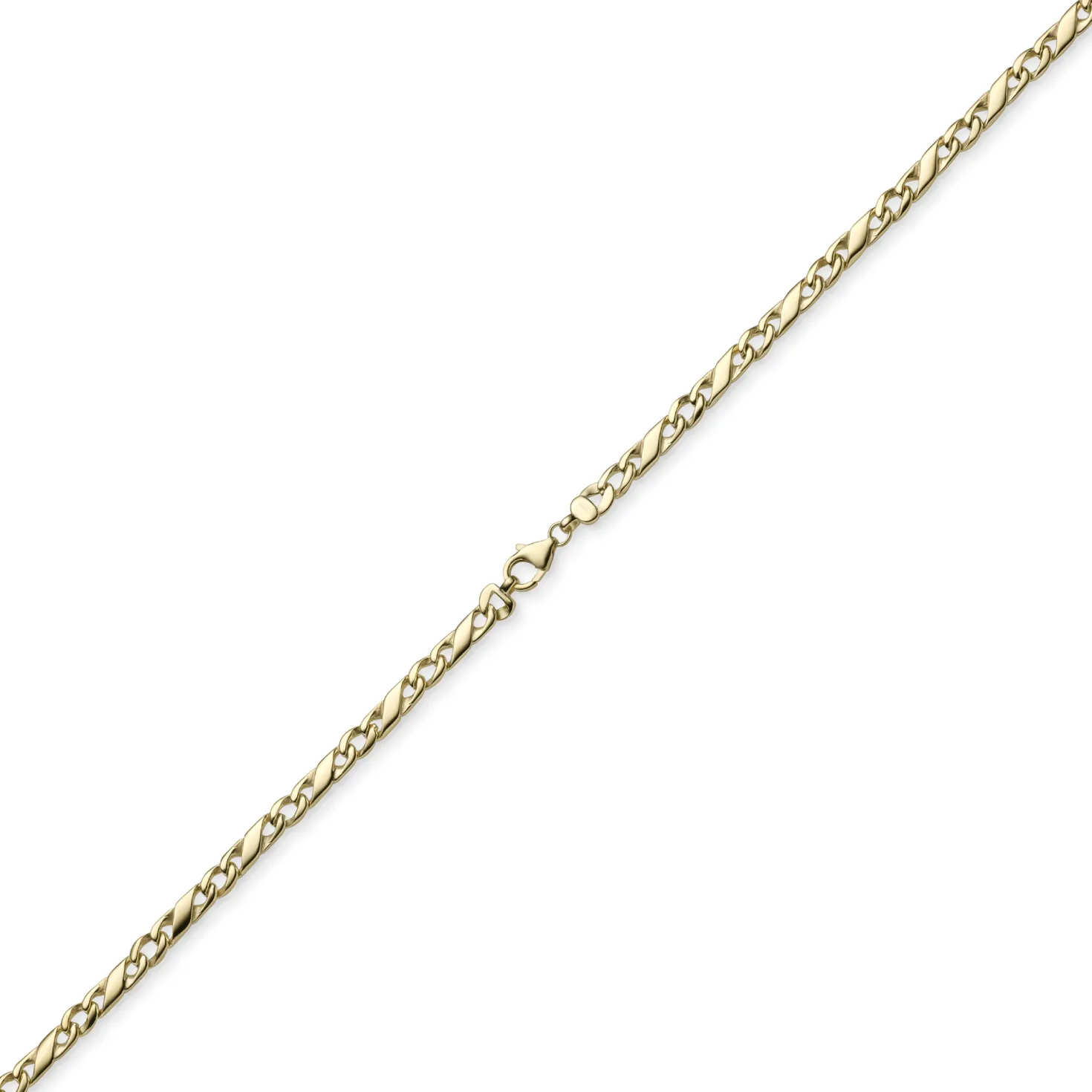 5mm Rockwellkette Kette Collier Halskette, 585 Gold Gelbgold, glänzend, 45cm