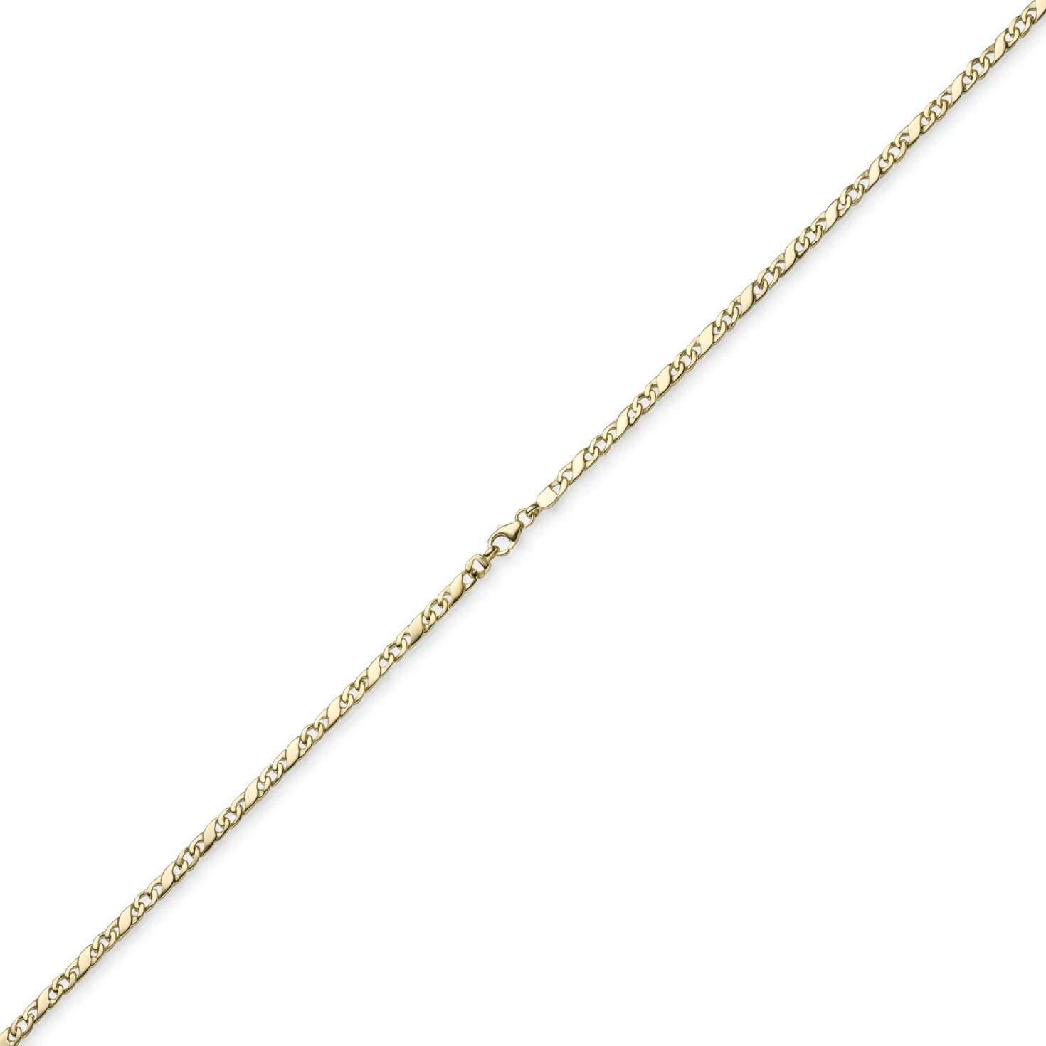 3,5mm Rockwellkette Kette Collier Halskette, 585 Gold Gelbgold, glänzend, 60cm