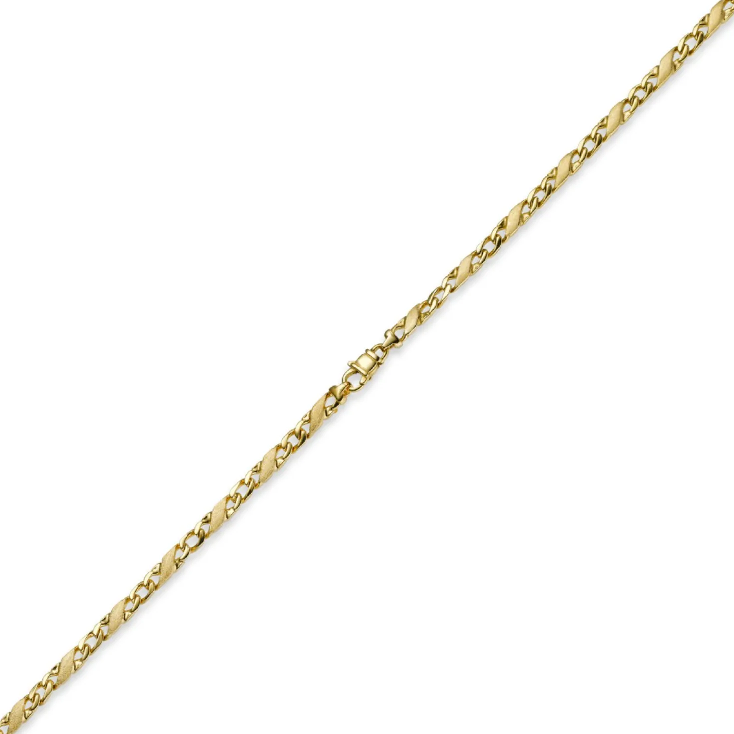 4,5mm Rockwellkette X-Panzerkette Collier 585 Gelbgold matt/glänzend 50cm Unisex
