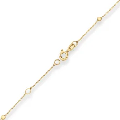 1mm Rund-Ankerkette Armband Kugel aus 585 Gold Gelbgold 19cm mit Zwischenöse