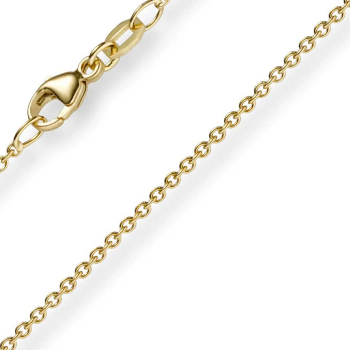 1,5mm Rund-Ankerkette aus 750 Gold Gelbgold Kette Collier Halskette, 80cm