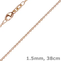 1,5mm Rund-Ankerkette aus 585 Gold Rotgold Kette Collier Halskette, 38cm